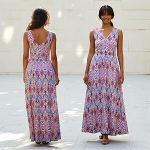 chinese dress ladies Alba Viscose Maxi Dress-Mazarine Blue, Opulent Paisley main image 0